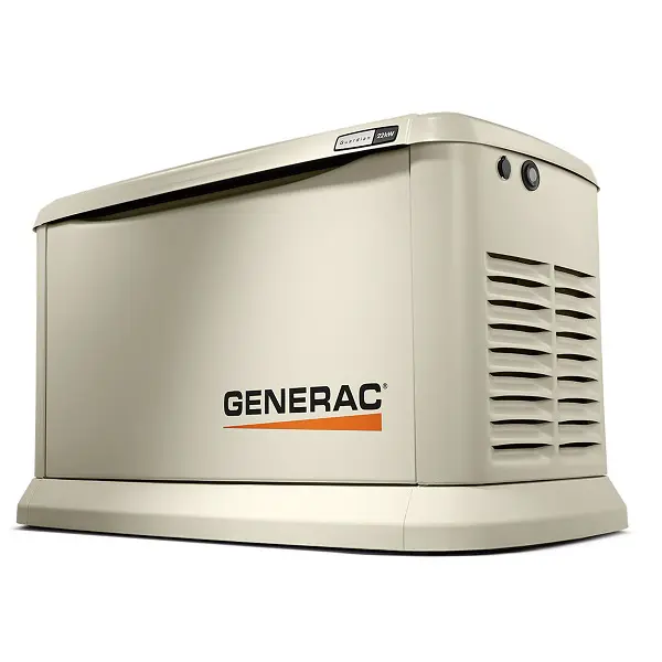 Generac generator with vented side panel