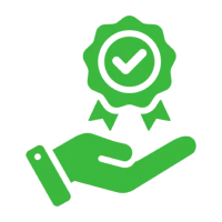 Certified quality symbol on black background